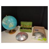 GLOBE, HUBCAPS & TACKLE BOX