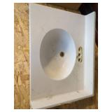 USED WHITE OVAL DROP-IN BATHROOM SINK