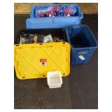 LARGE STORAGE TOTES LOT WITH COSTUMES