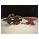 WIZARD BENCH VISE AND SMALL ANVIL