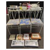 ASSORTED CHAIRS, FRAMES & KITCHEN ITEMS
