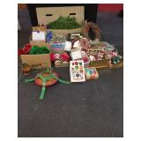 HOLIDAY DECOR LOT WITH SYLVANIA TREE