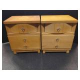 PAIR TWO DRAWER NIGHTSTANDS