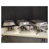 3 STAINLESS STEEL CHAFING DISHES