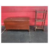 WOOD STORAGE CHEST AND SHELF UNIT