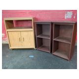 PAIR BOOKCASES & APPLIANCE STAND