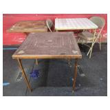 THREE ASSORTED SQUARE CARD TABLES
