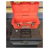 TWO TOOL BOXES WITH ASSORTED HAND TOOLS