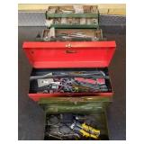 METAL TOOLBOXES WITH ASSORTED HAND TOOLS