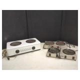 THREE DOUBLE HOT PLATE WARMERS