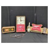 MILLER HIGH LIFE BEER CLOCKS & LITE SIGN