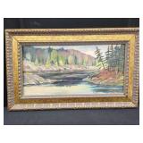 E. A. TITUS FRAMED OIL LANDSCAPE PAINTING