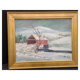 PETER KOSTER WINTER LANDSCAPE OIL PAINTING