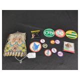 WHITING & DAVIS MESH PURSE AND PINS LOT