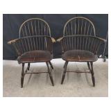 PAIR WINDSOR ARMCHAIRS