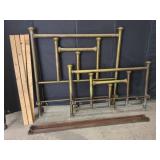 BRASS AND IRON BED FRAME WITH RAILS