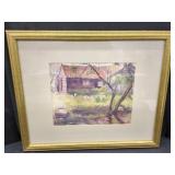 FRAMED WATERCOLOR BY VIRGINIA GRUPPE