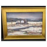 W G HOWARD WINTER LANDSCAPE OIL PAINTING