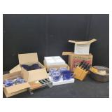 WAGNER DUTCH OVEN, COFFEE DECANTER, MUGS, KNV