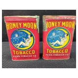 PAIR HONEY MOON TOBACCO TINS BY PENN TOBACCO CO.