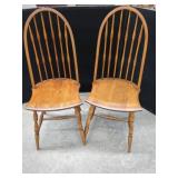 PAIRWINDSOR WOODEN DINING CHAIRS