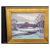 C.H. HILL LANDSCAPE OIL PAINTING IN FRAME