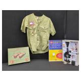 BOY SCOUT SHIRT W/ PATCHES & 2 SCIENCE SETS