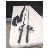TWO FISHING RODS WITH BAITCAST REELS