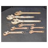 WILLIAMS AND OTHER ADJUSTABLE WRENCH LOT, 8PCS