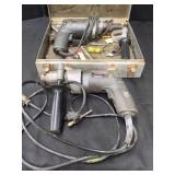 TWO ELECTRIC DRILLS, ASSORTED BITS & METAL CASE