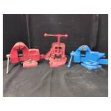 THREE ASSORTED METAL BENCH VISES