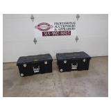 TWO STERILITE STORAGE TOTES WITH WHEELS