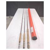 3 ASSORTED FLY RODS WITH ROD CADDY TUBE