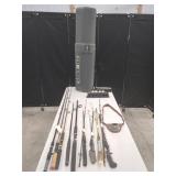 8 FISHING RODS WITH CASE AND ACCESSORIES