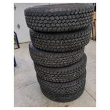 SIX USED GOODYEAR WRANGLER LT235/85R16 TIRES
