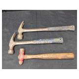 ESTWING CLAW HAMMER AND 2 HAMMERS