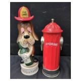 FIRE CHIEF DOG DECANTER AND HYDRANT
