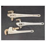 RIDGID PIPE WRENCHES SET OF THREE