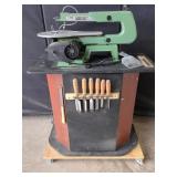 CENTRAL MACHINERY 16" SCROLL, CHISELS & STAND