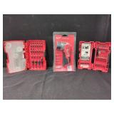 MILWAUKEE SHOCKWAVE BIT SETS AND 12V WORK LIGHT
