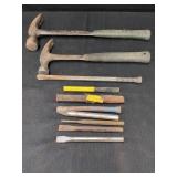ESTWING HAMMER AND CHISEL LOT