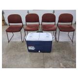 RUBBERMAID 60 QT COOLER WITH FOUR CHAIRS