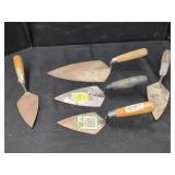 MASONRY AND POINTING TROWELS AND TWO WIRE REELS