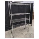 MOBILE CHROME WIRE SHELVING RACK 18"x48"x79"
