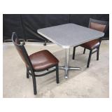 RESTAURANT TABLE WITH 2 STERLING SEATING CHAIRS