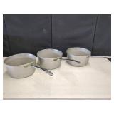 VOLLRATH ALUMINUM SAUCEPANS SET OF 3