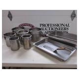 ASSORTED STAINLESS STEEL INSERTS & SPATULA