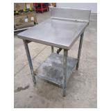 STAINLESS STEEL TABLE WITH BACKSPLASH 24X30X36 IN