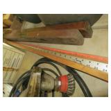 2 old wooden levels & yardsticks