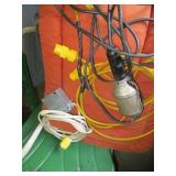 Assorted Extension Cords & Trouble Light